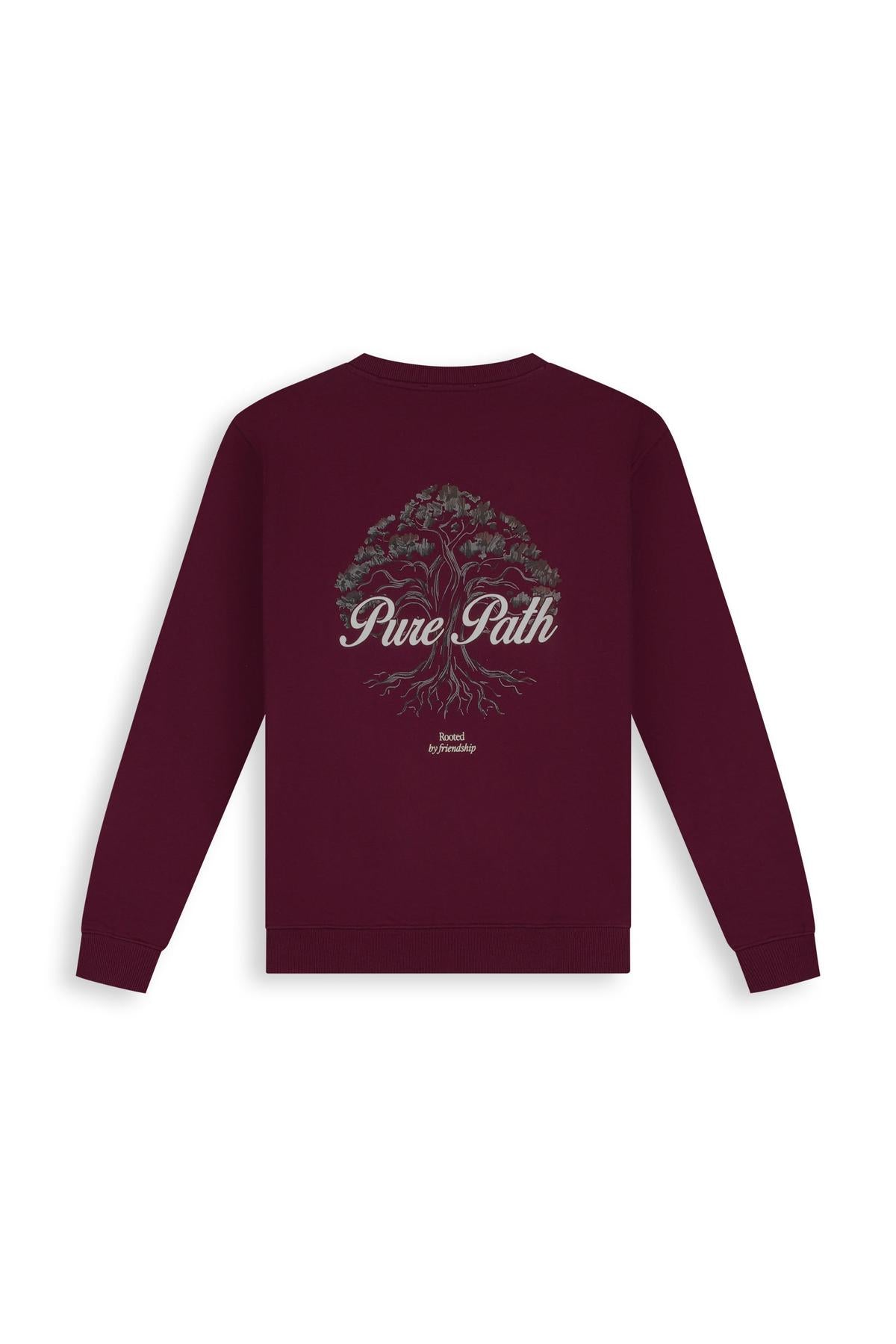 Rooted Tree Sweater Wine Red