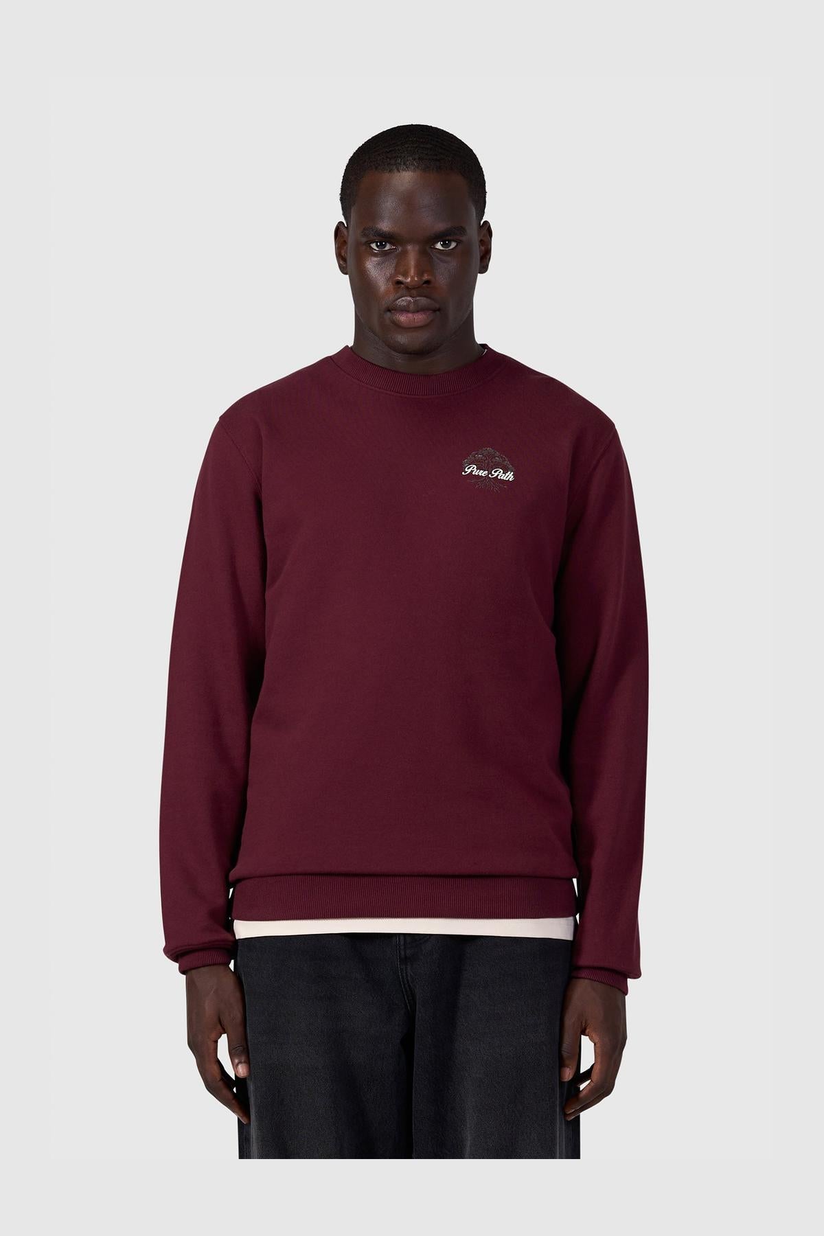 Rooted Tree Sweater Wine Red