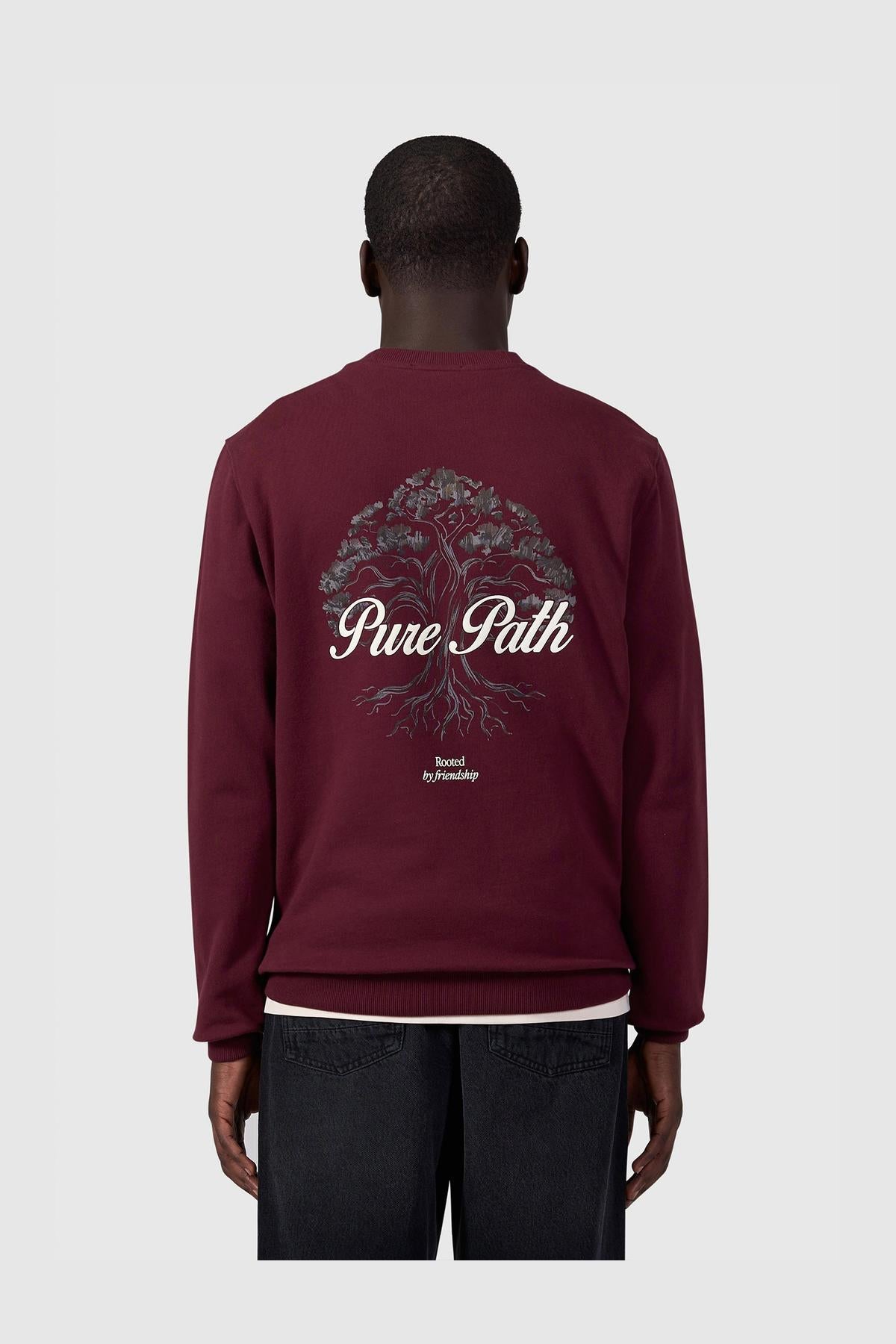 Rooted Tree Sweater Wine Red