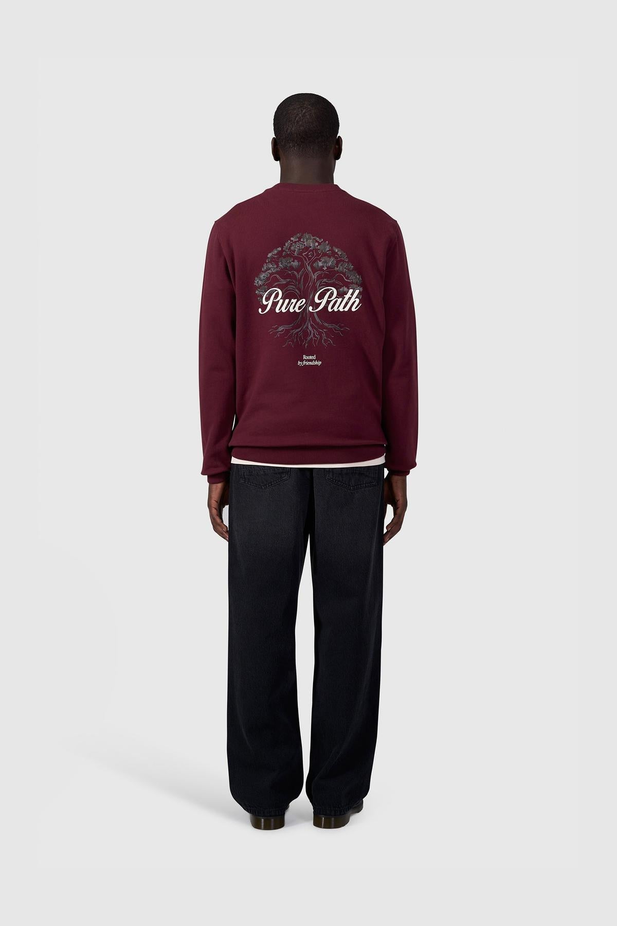Rooted Tree Sweater Wine Red