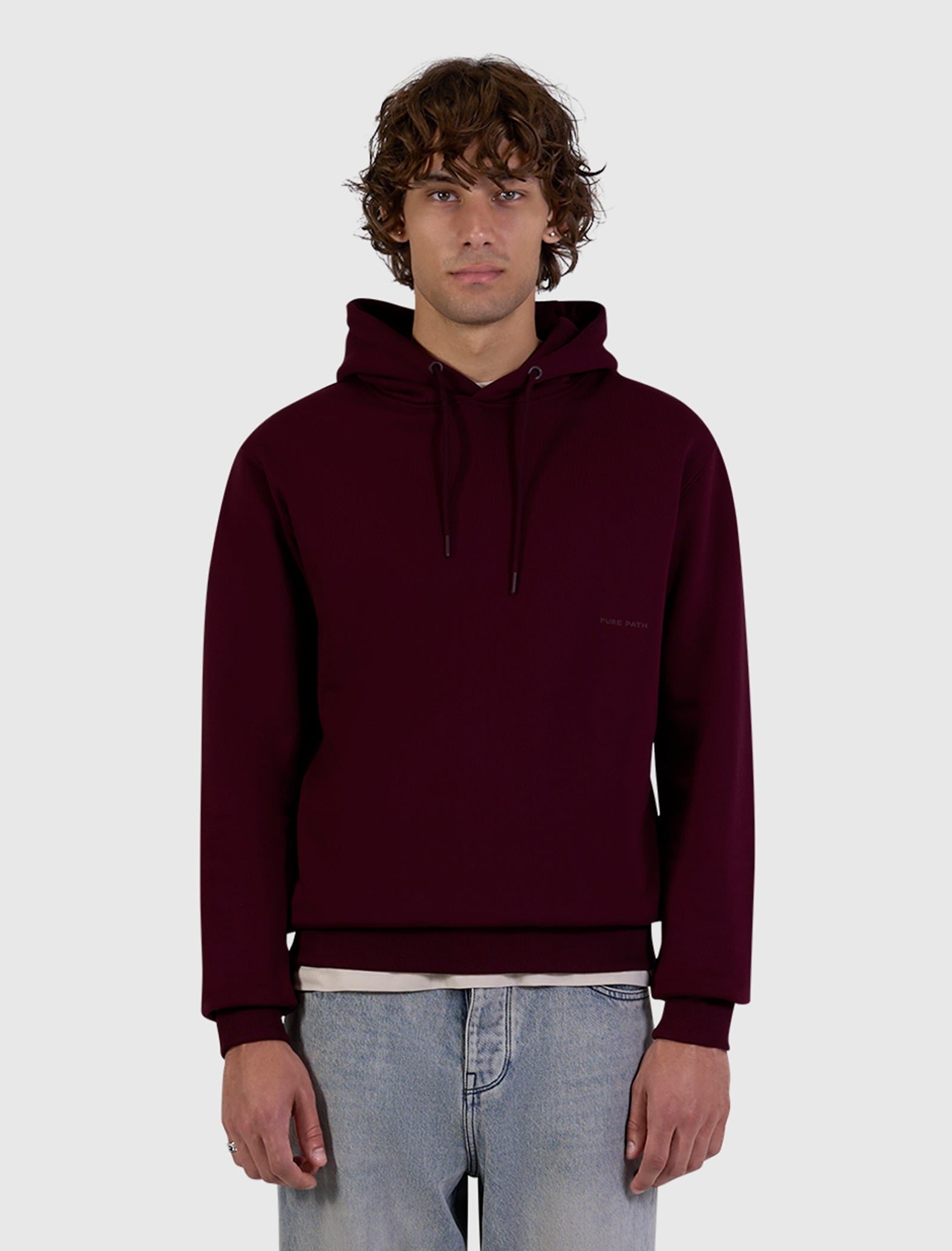 Essential Logo Hoodie Wine Red