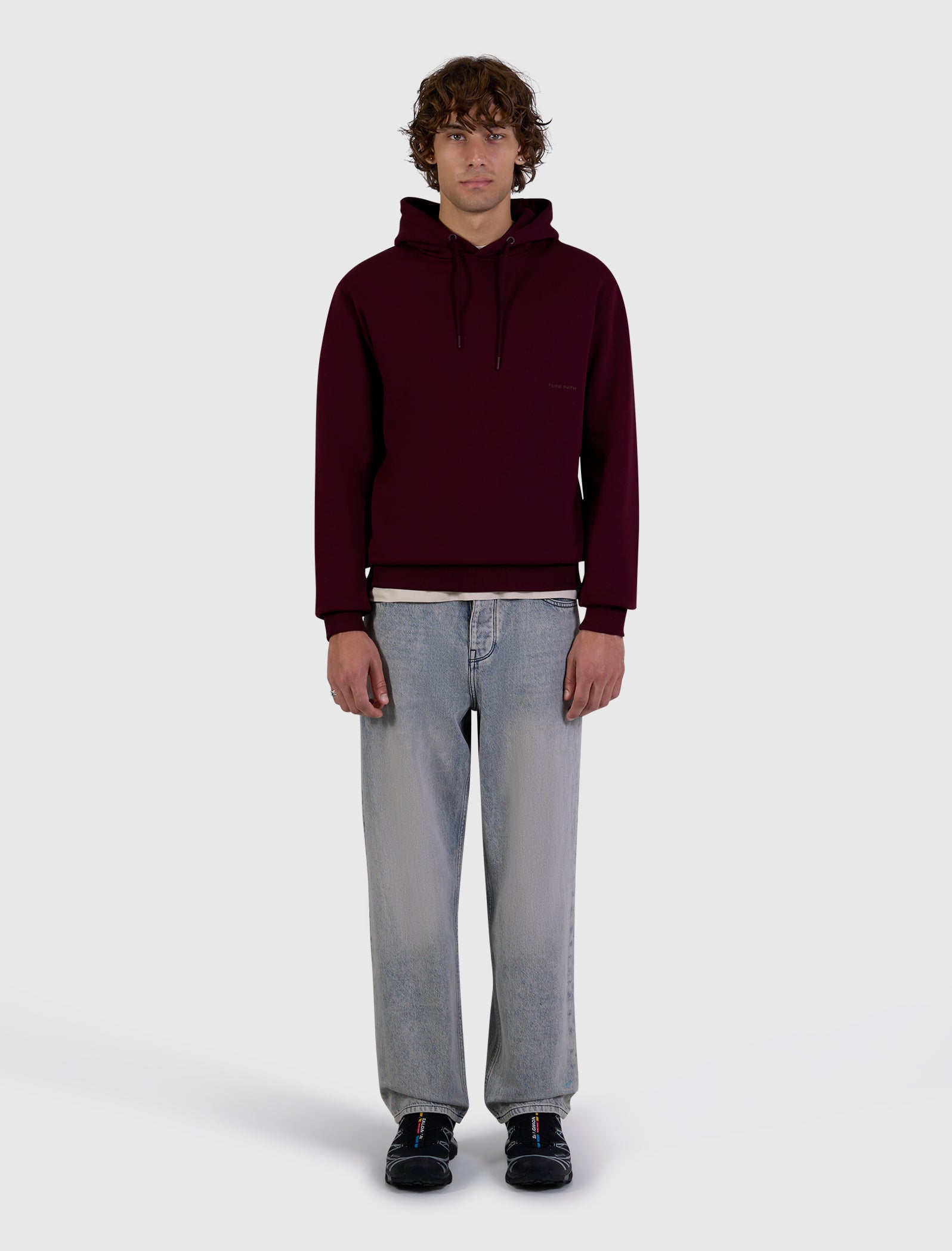 Essential Logo Hoodie Wine Red