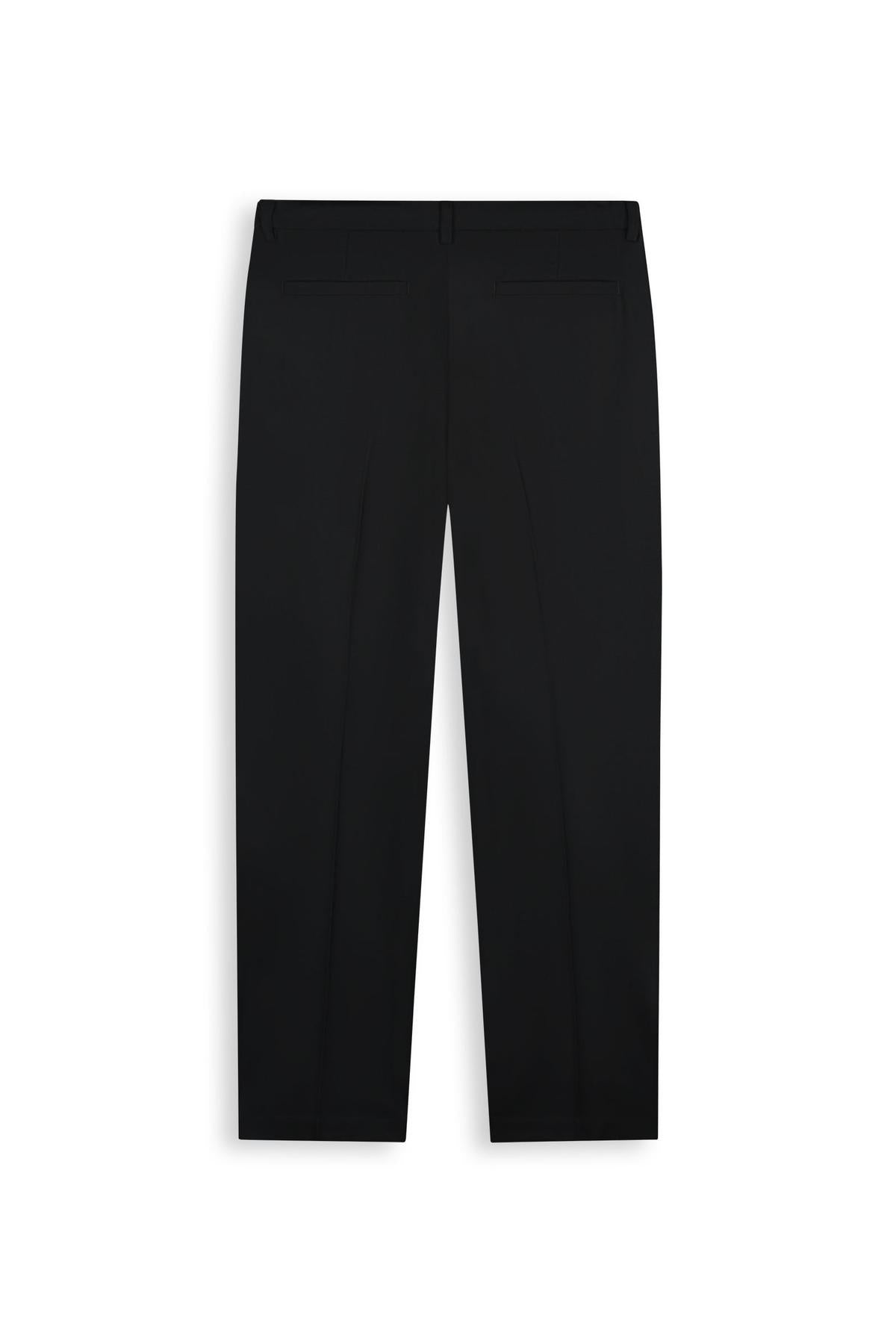 Pleated twill pants Black