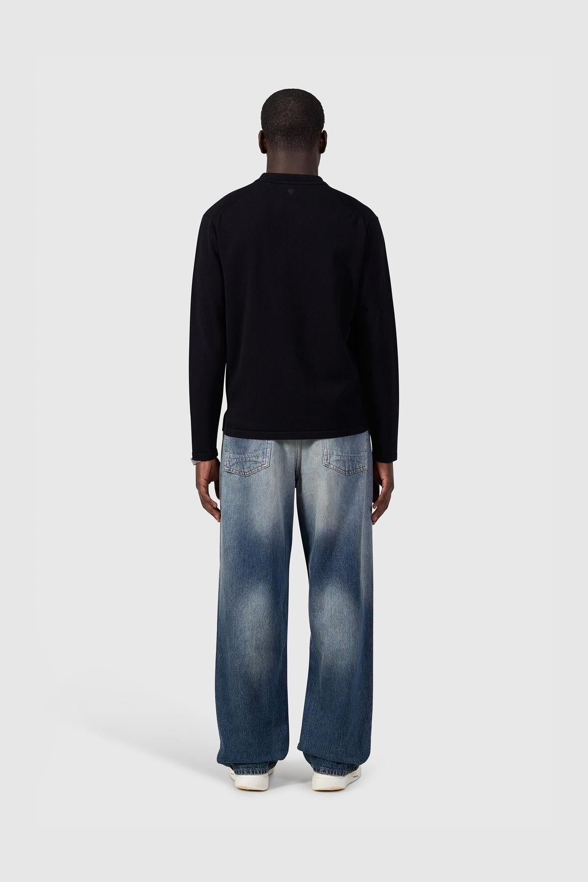 Light weight Knit Polo Black