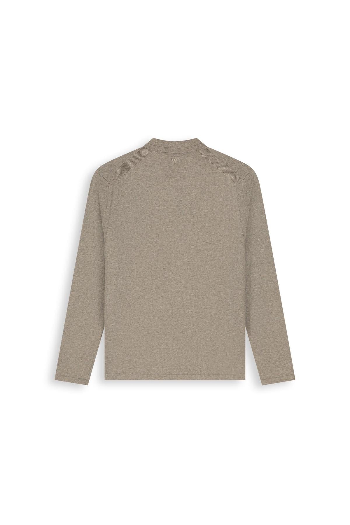Light weight Knit Polo Taupe Melange