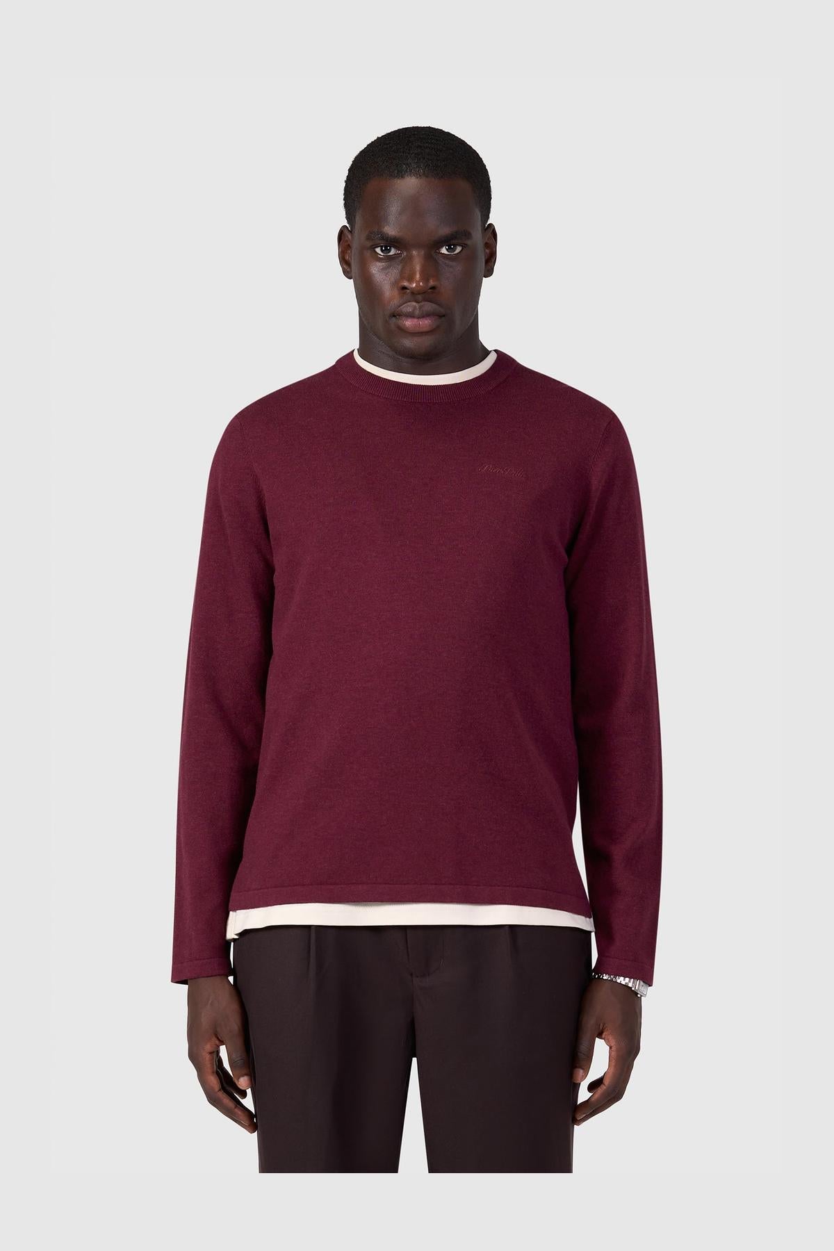 Light weight Knit Sweater Wine Red