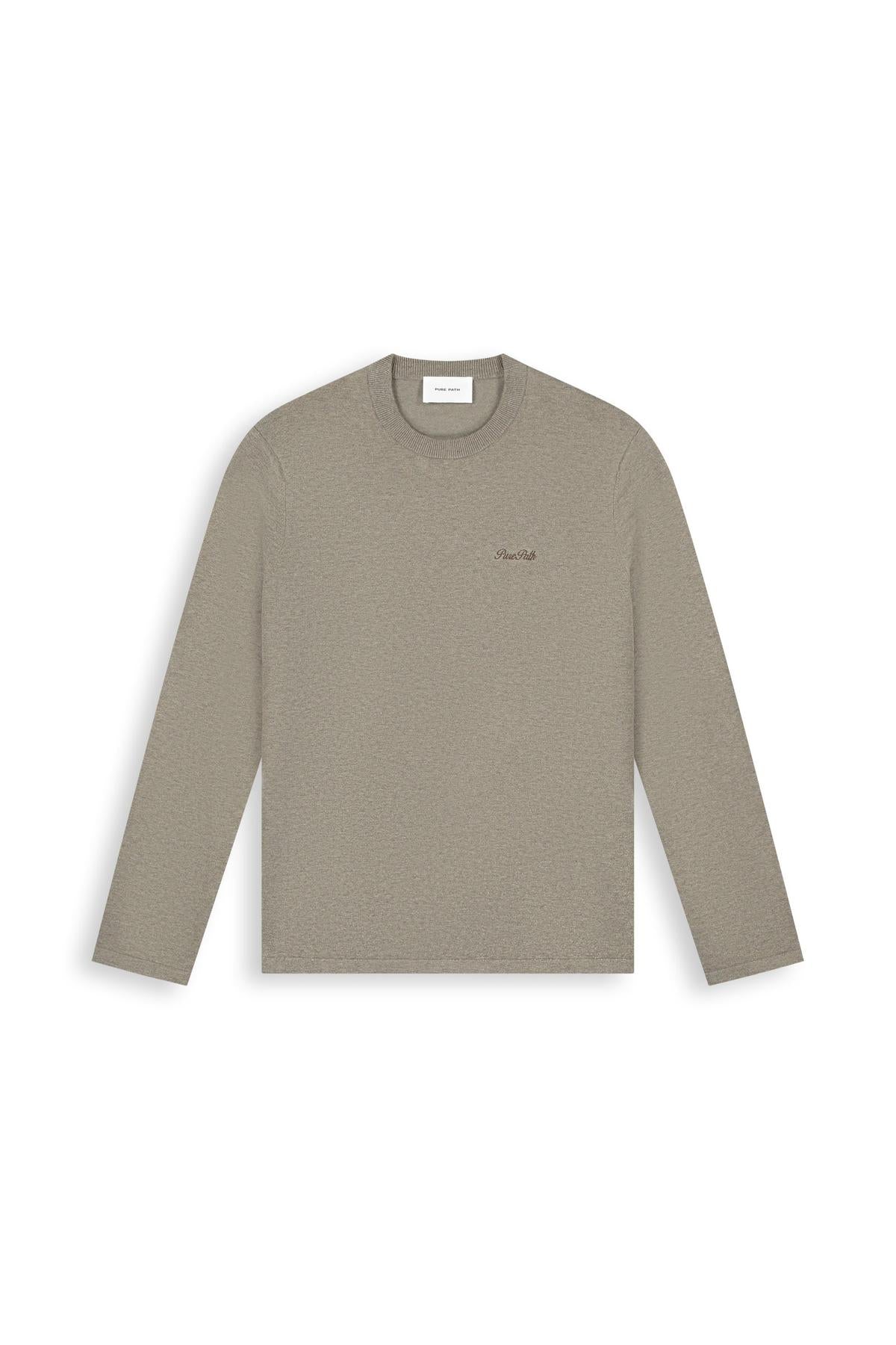 Light weight Knit Sweater Taupe Melange