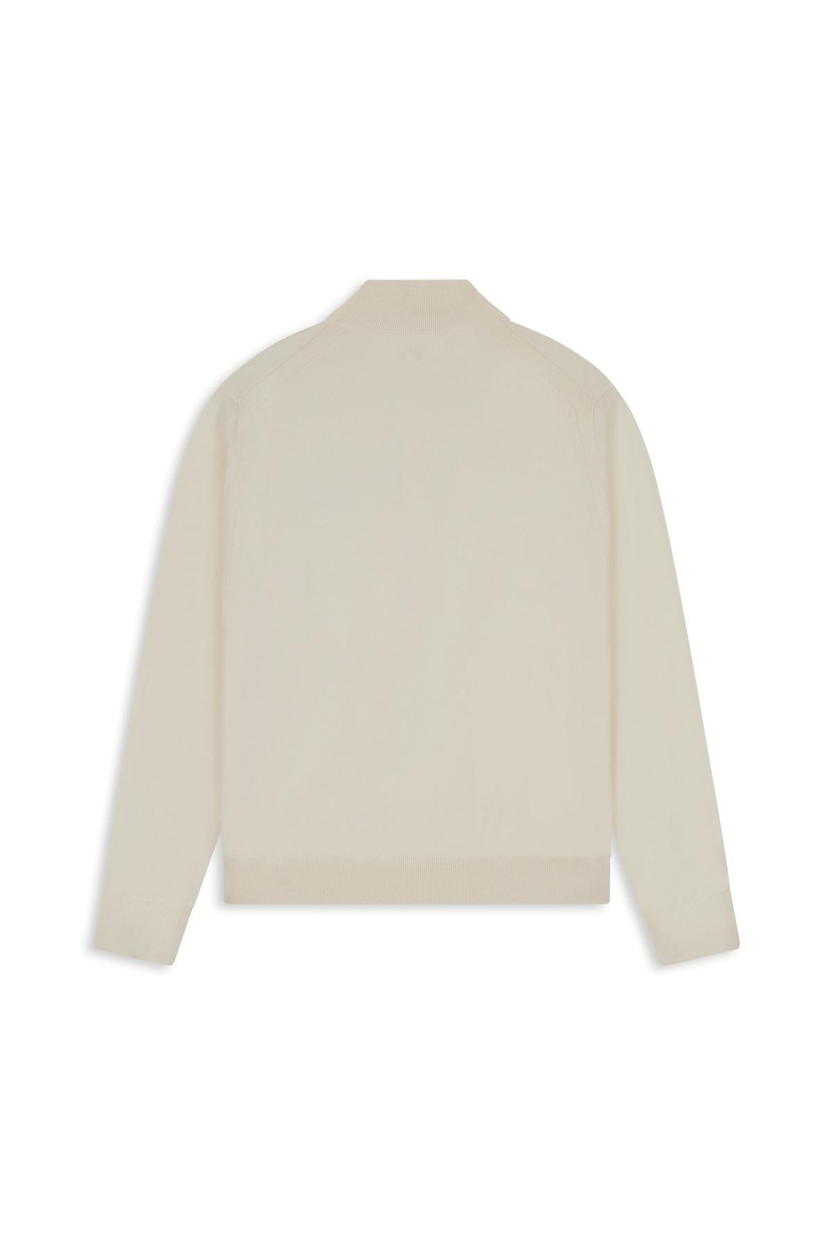 Light weight Hidden Half-zip Knit Ecru