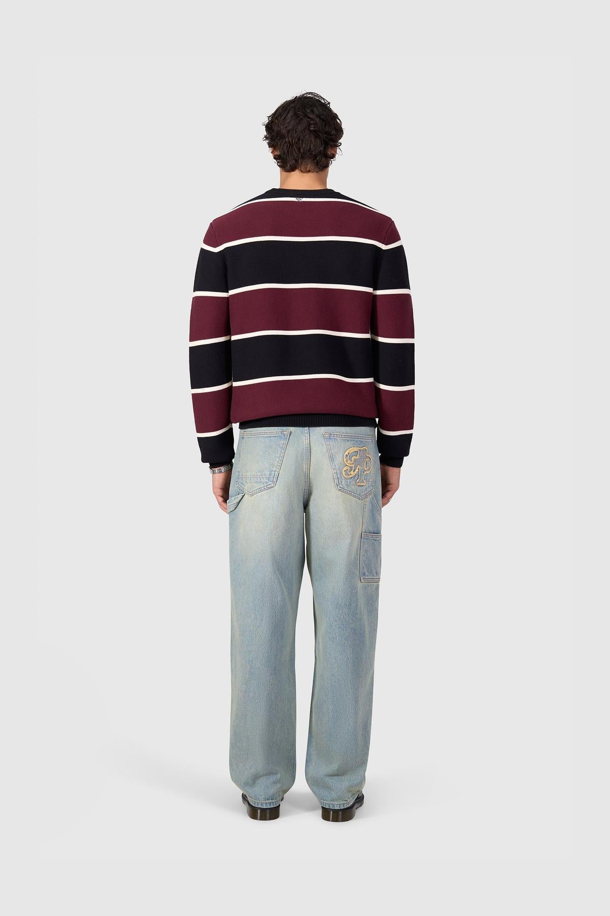 Striped Knit Sweater Black