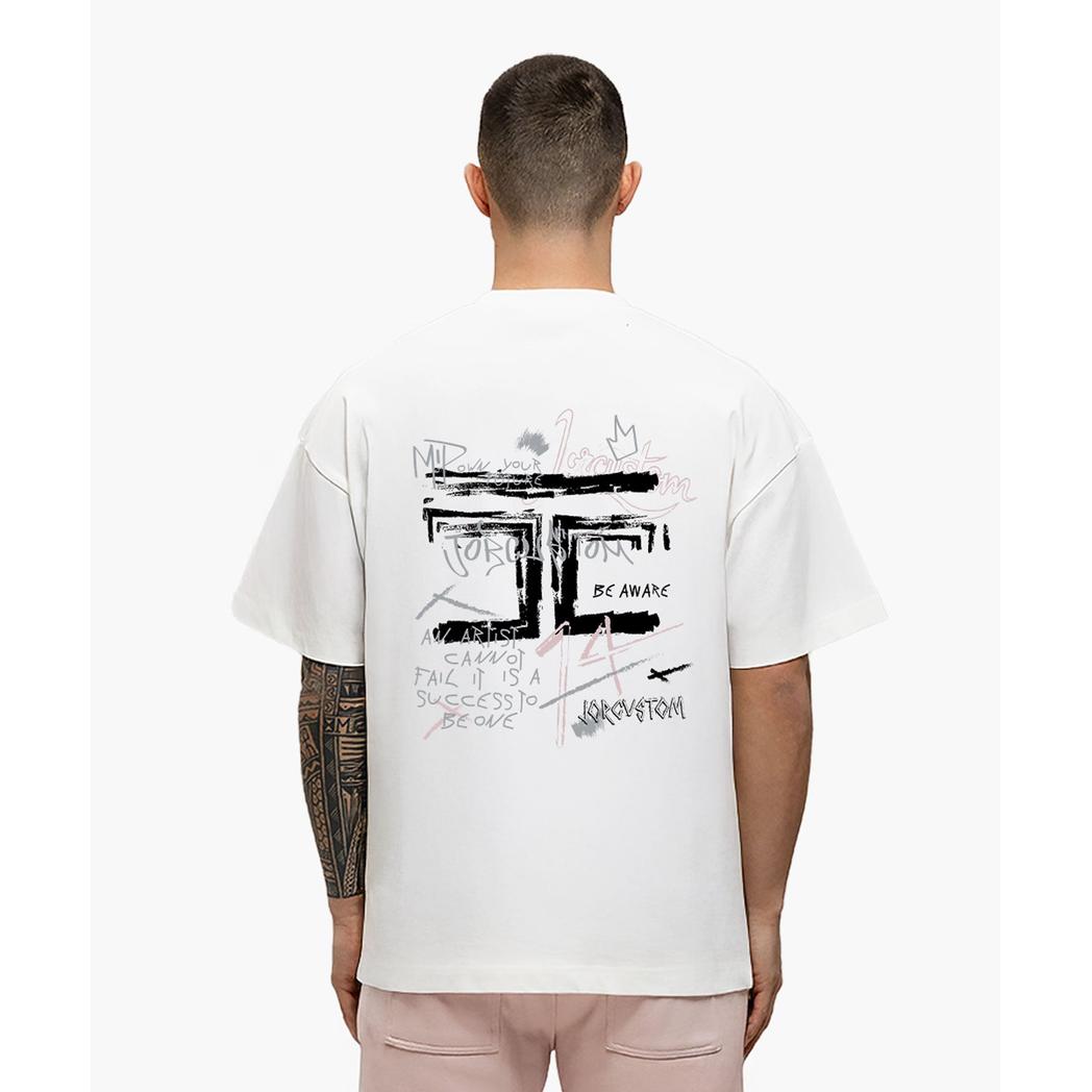 Artist Summer Set Loose Fit T-Shirt White-AshPink-JORCUSTOM-Mansion Clothing