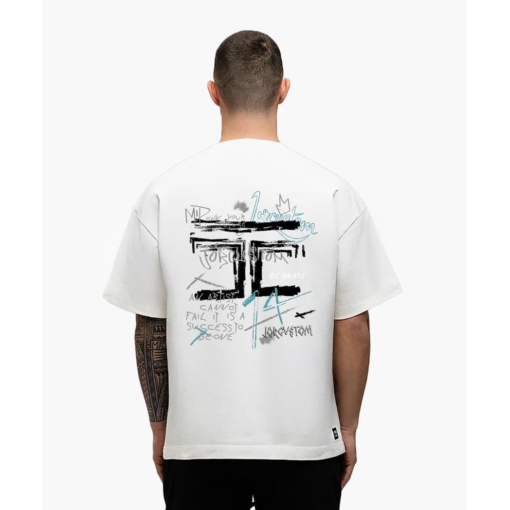Artist Summer Set Loose Fit T-Shirt White-Black-JORCUSTOM-Mansion Clothing