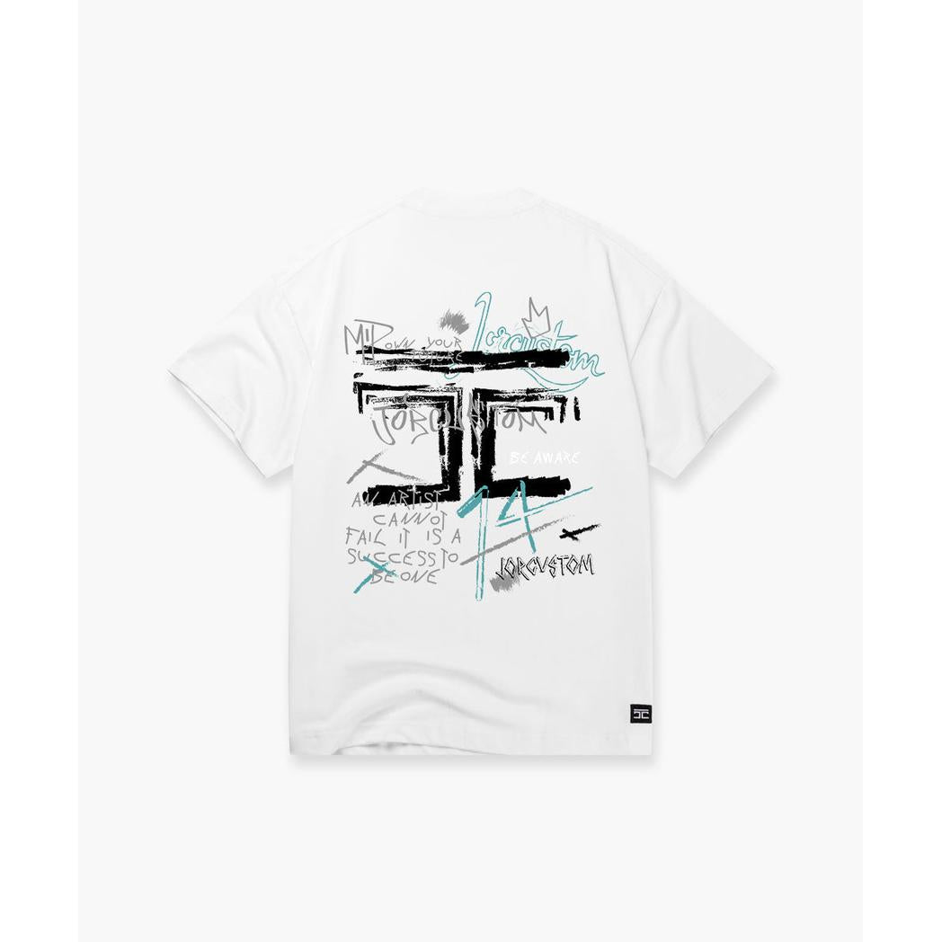 Artist Summer Set Loose Fit T-Shirt White-Black-JORCUSTOM-Mansion Clothing
