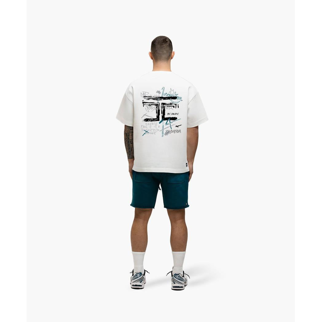 Artist Summer Set Loose Fit T-ShirtWhite-Teal-JORCUSTOM-Mansion Clothing