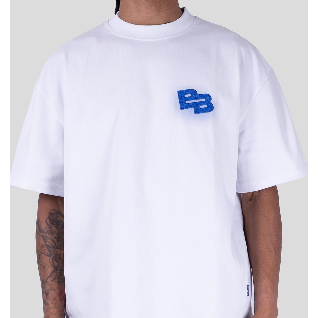 BANNER TEE WHITE/COBALT-Bobby Blanks-Mansion Clothing