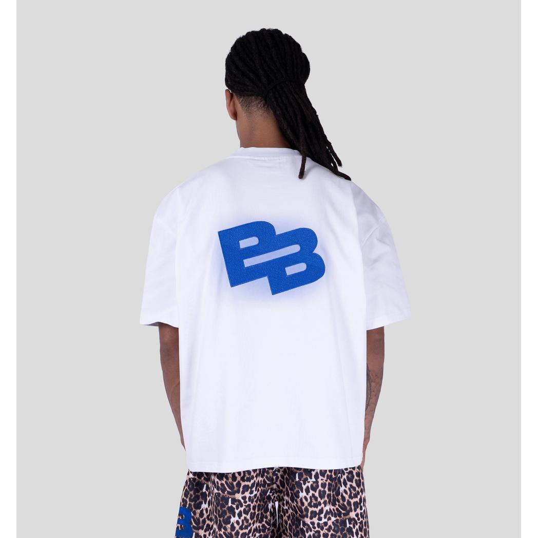 BANNER TEE WHITE/COBALT-Bobby Blanks-Mansion Clothing