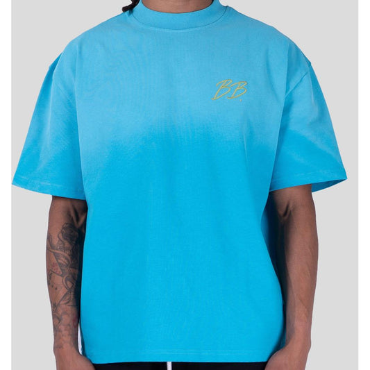 BRIXTON TEE AQUA/CHARTREUSE