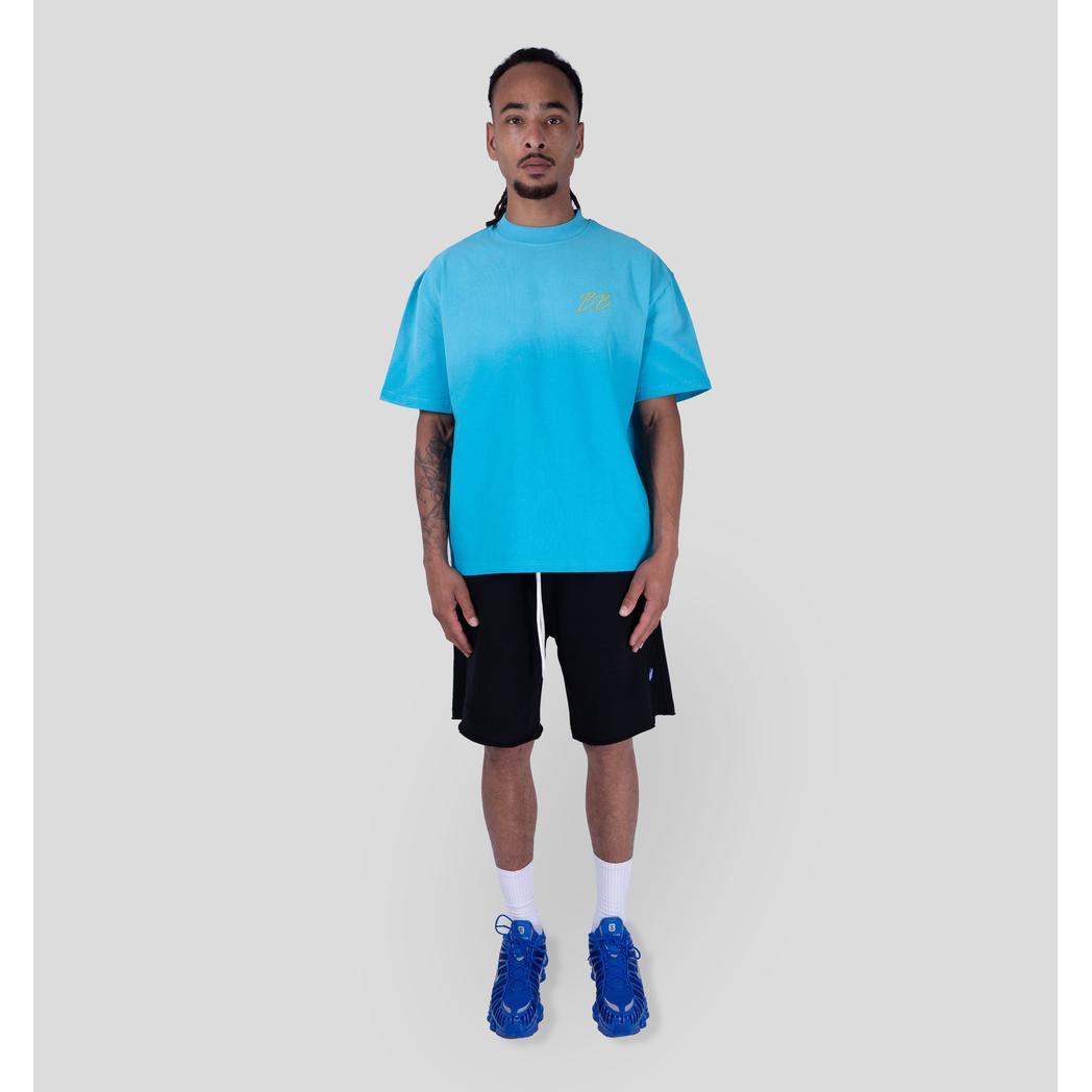 BRIXTON TEE AQUA/CHARTREUSE-Bobby Blanks-Mansion Clothing