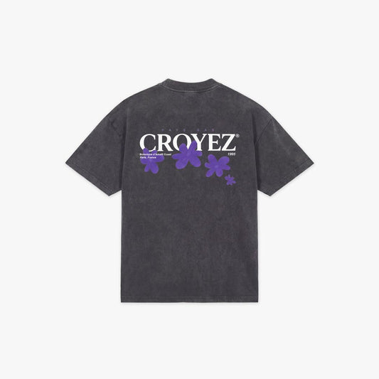 Botanique T-Shirt Acid Wash/Dark Purple-Croyez-Mansion Clothing