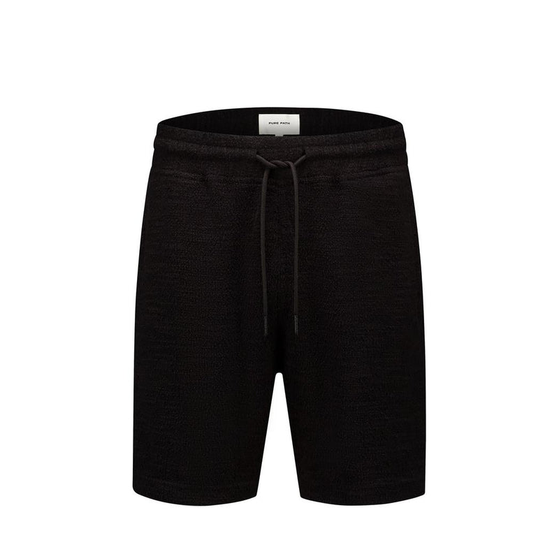Bouclé Shorts Black-Pure Path-Mansion Clothing