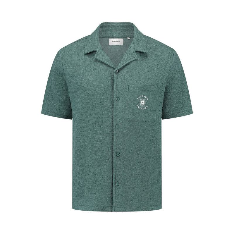 Bouclé Shortsleeve Shirt - Faded Green