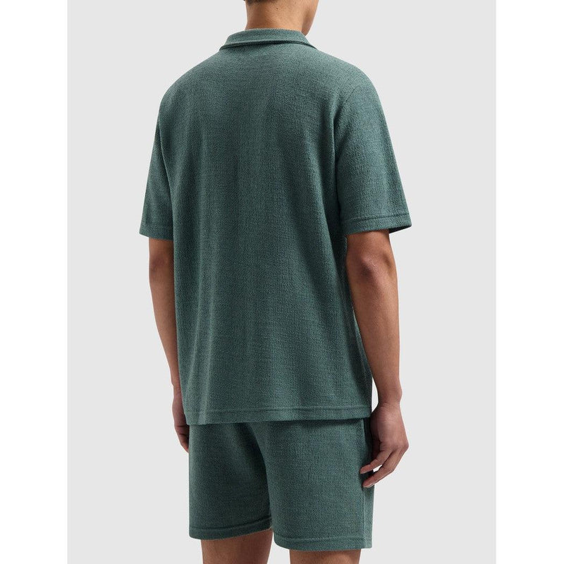 Bouclé Shortsleeve Shirt - Faded Green-Pure Path-Mansion Clothing