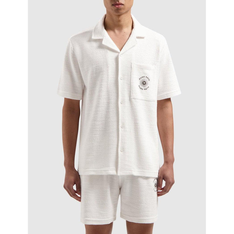 Bouclé Shortsleeve Shirt - Off White-Pure Path-Mansion Clothing