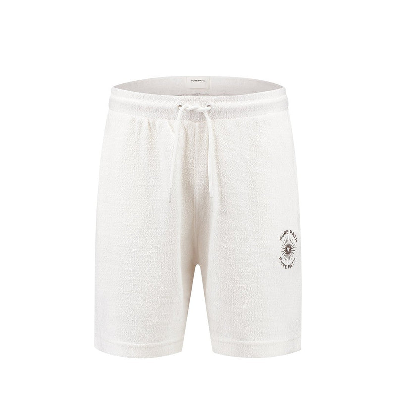 Bouclé Sweat Shorts - Off White-Pure Path-Mansion Clothing