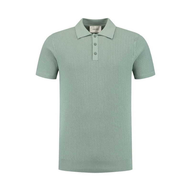 Braided Knitwear Polo Army Green-Pure Path-Mansion Clothing