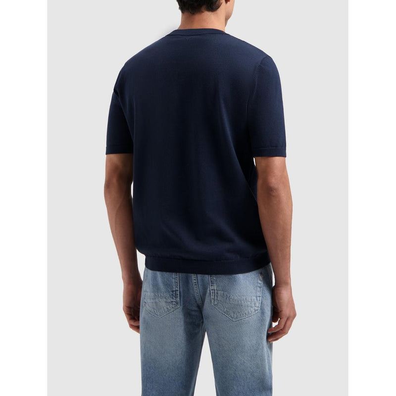 Braided Knitwear Tee Navy-Pure Path-Mansion Clothing