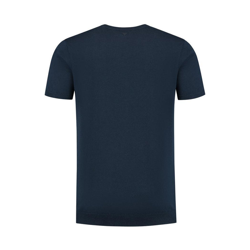 Braided Knitwear Tee Navy-Pure Path-Mansion Clothing