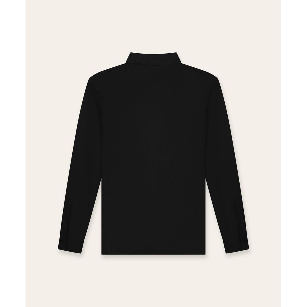 Buttoned Longsleeve Polo Black