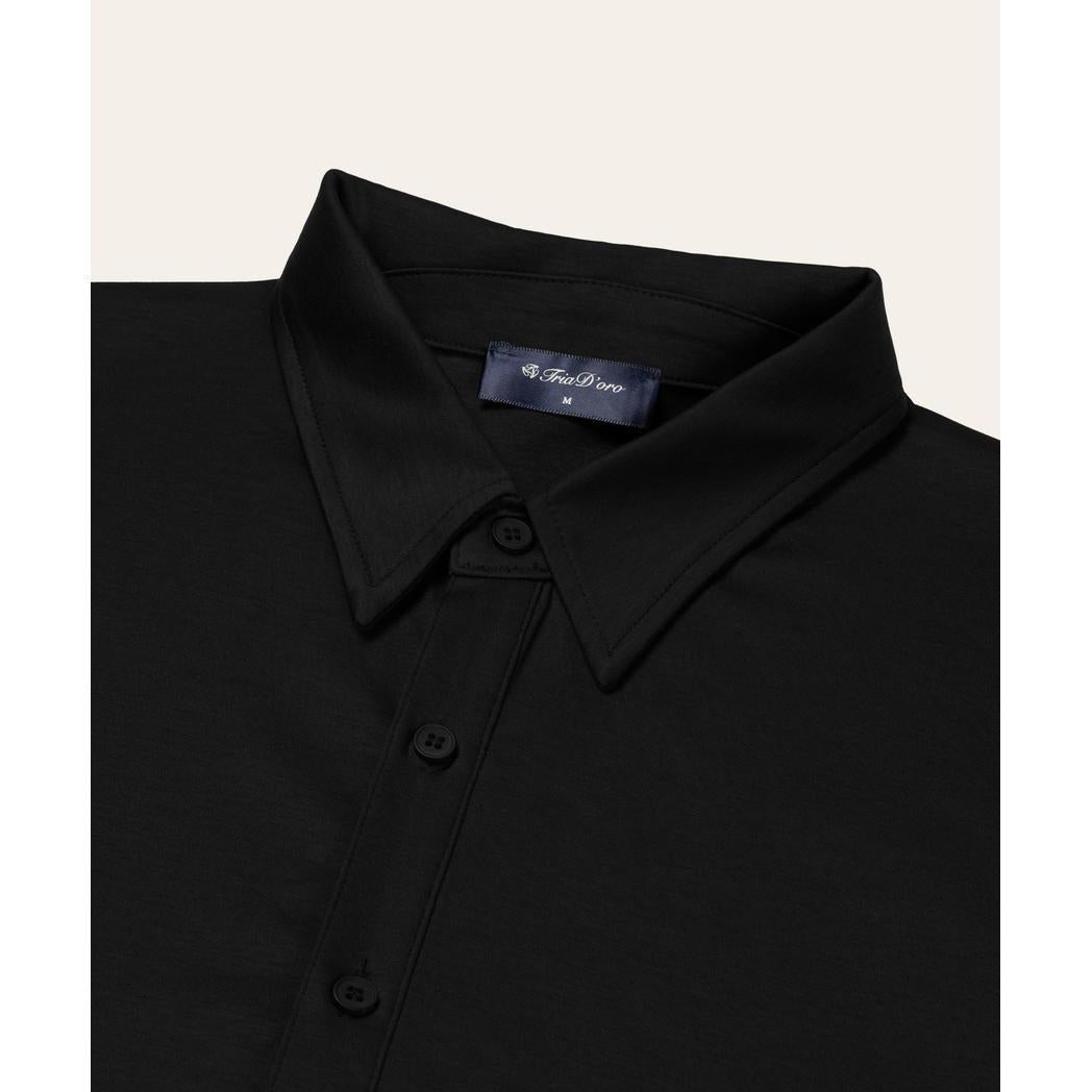 Buttoned Longsleeve Polo Black