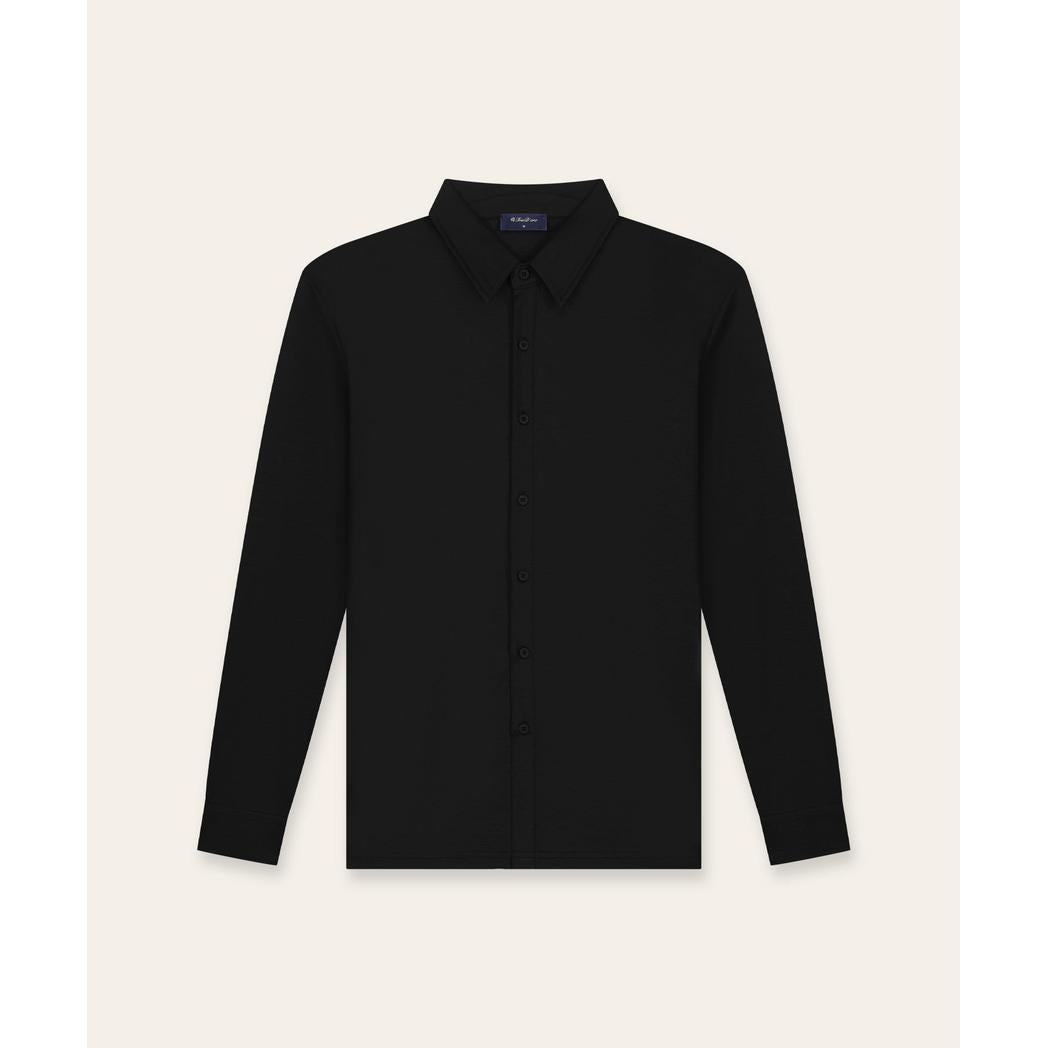 Buttoned Longsleeve Polo Black