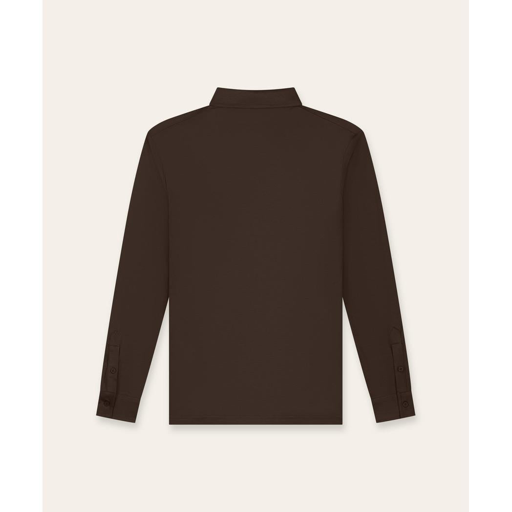 Buttoned Longsleeve Polo Brown