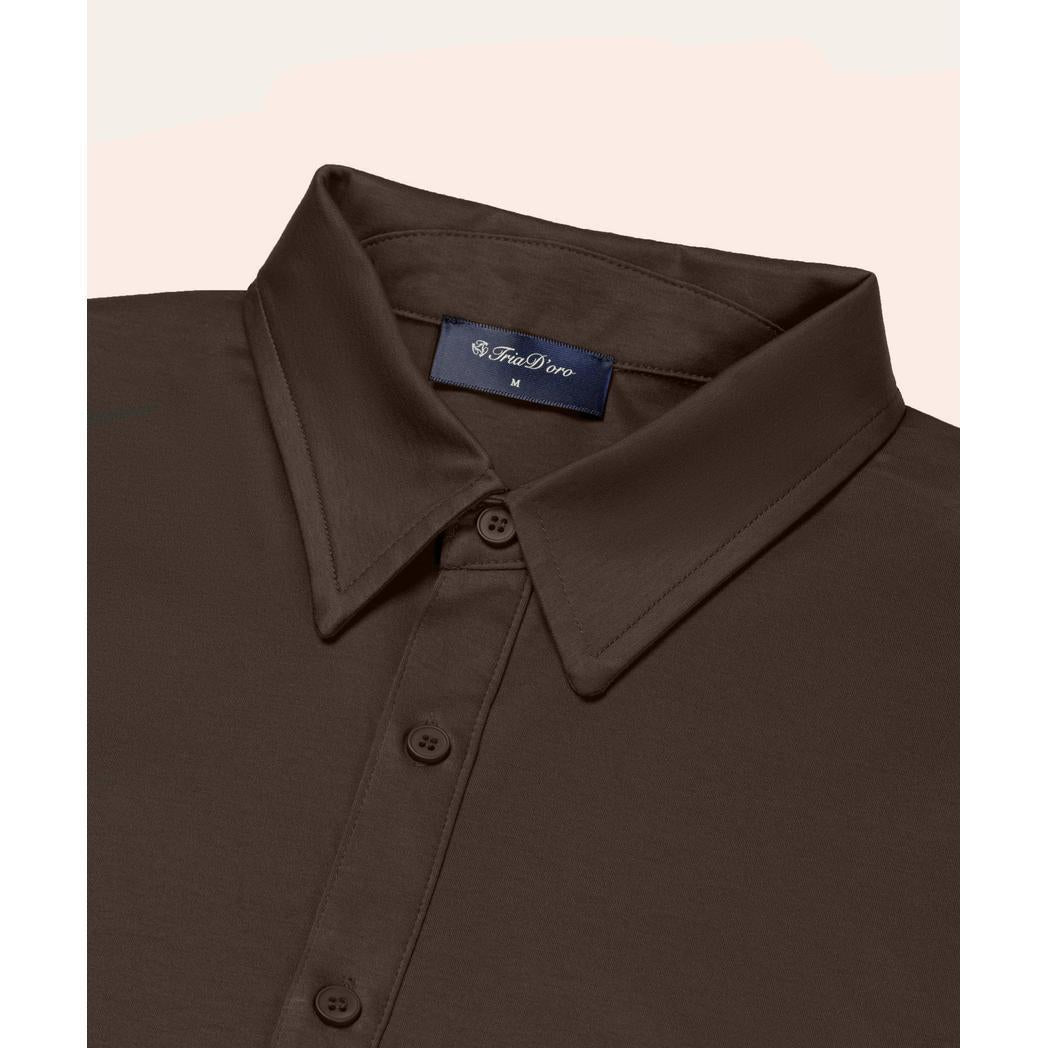 Buttoned Longsleeve Polo Brown
