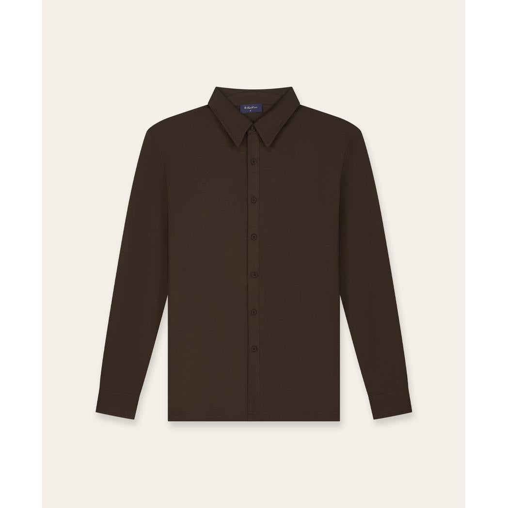 Buttoned Longsleeve Polo Brown