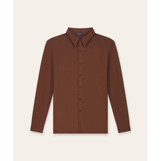 Buttoned Longsleeve Polo Copper-Tria D'oro-Mansion Clothing