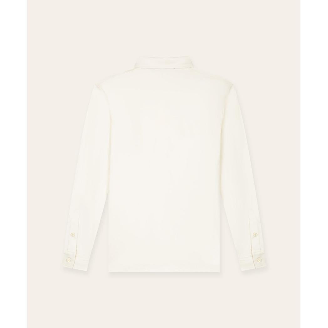Buttoned Longsleeve Polo Off-White-Tria D'oro-Mansion Clothing