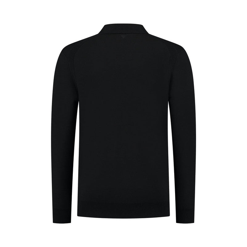 Buttonless Polo Knitwear Black