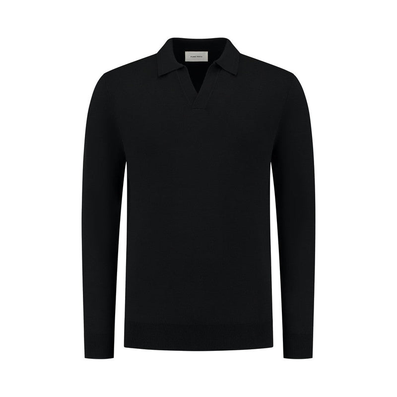 Buttonless Polo Knitwear Black