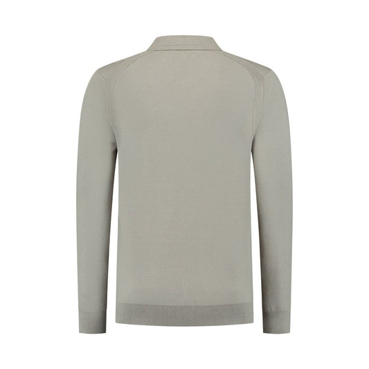 Buttonless Polo Knitwear Taupe-Pure Path-Mansion Clothing