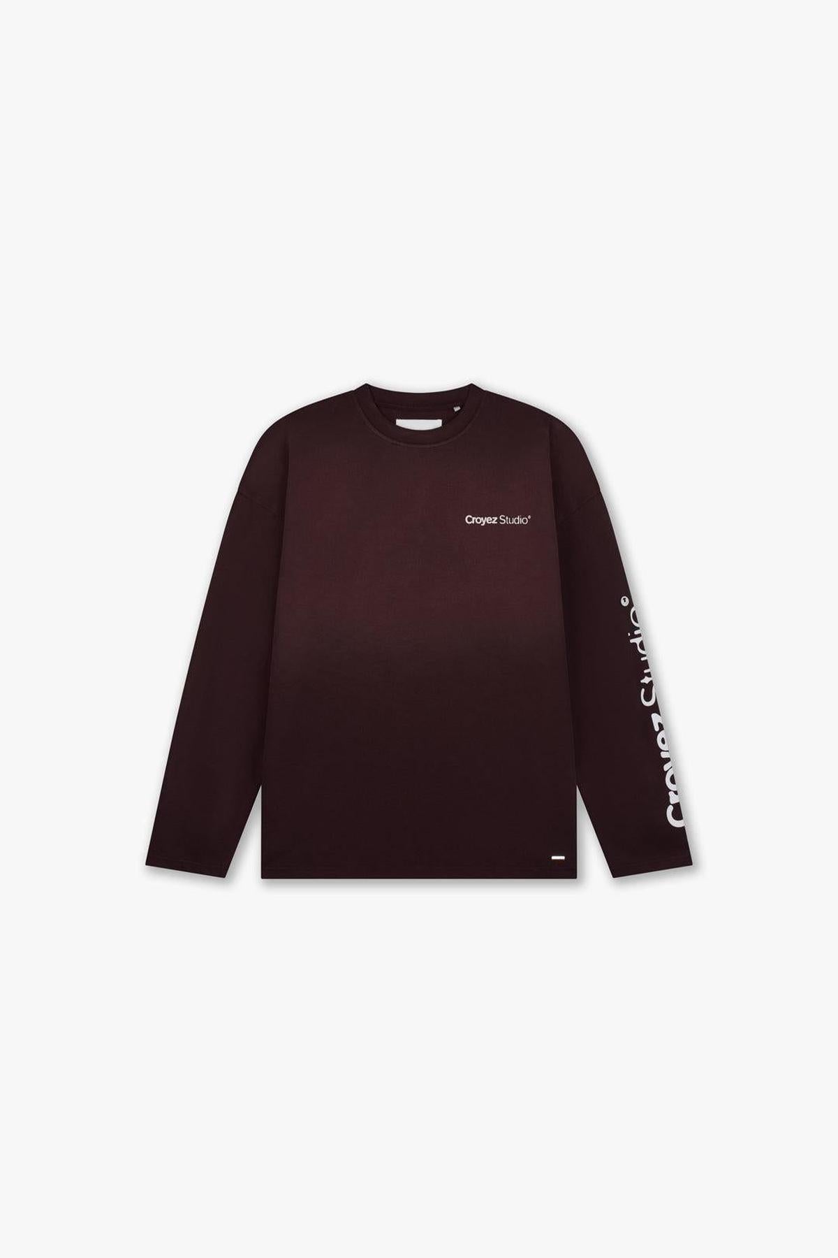 Studio Faded Longsleeve T-Shirt Raisin Red
