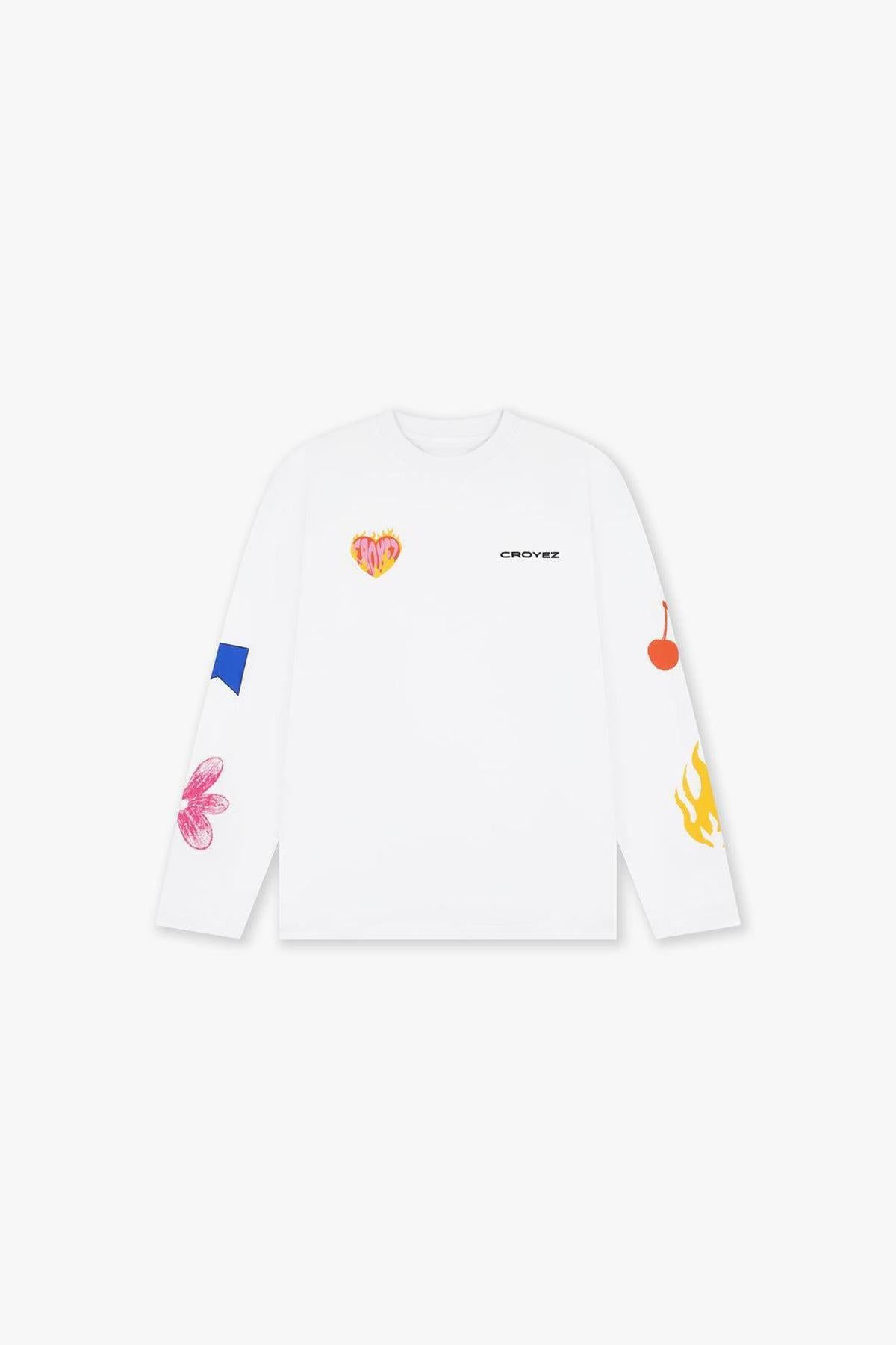Sketched Longsleeve T-Shirt White