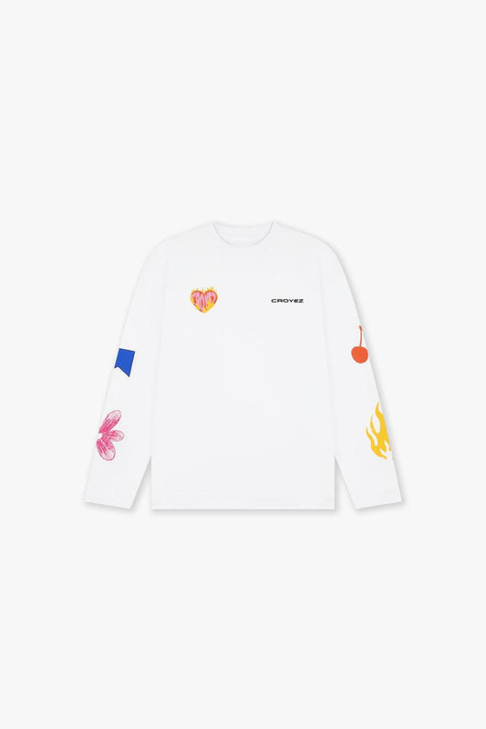 Sketched Longsleeve T-Shirt White