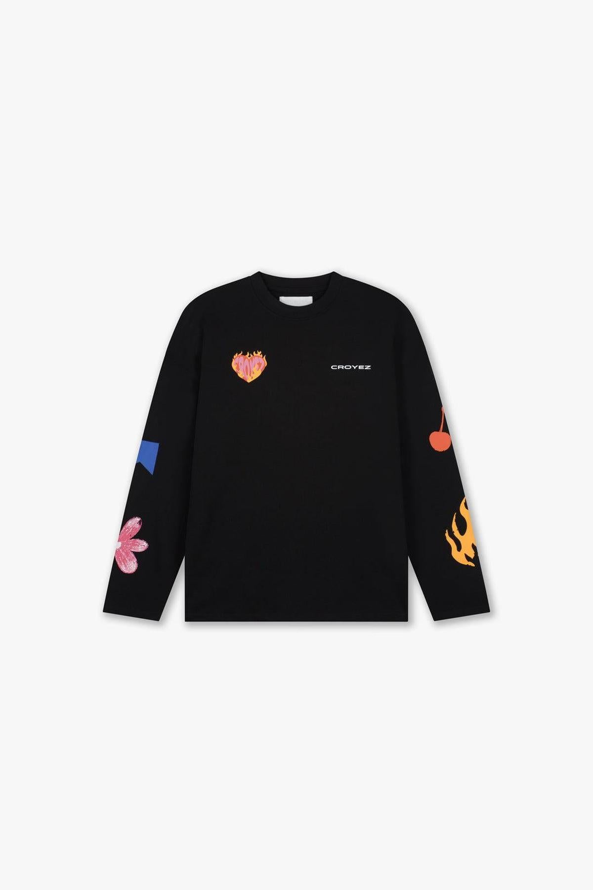 Sketched Longsleeve T-Shirt Black
