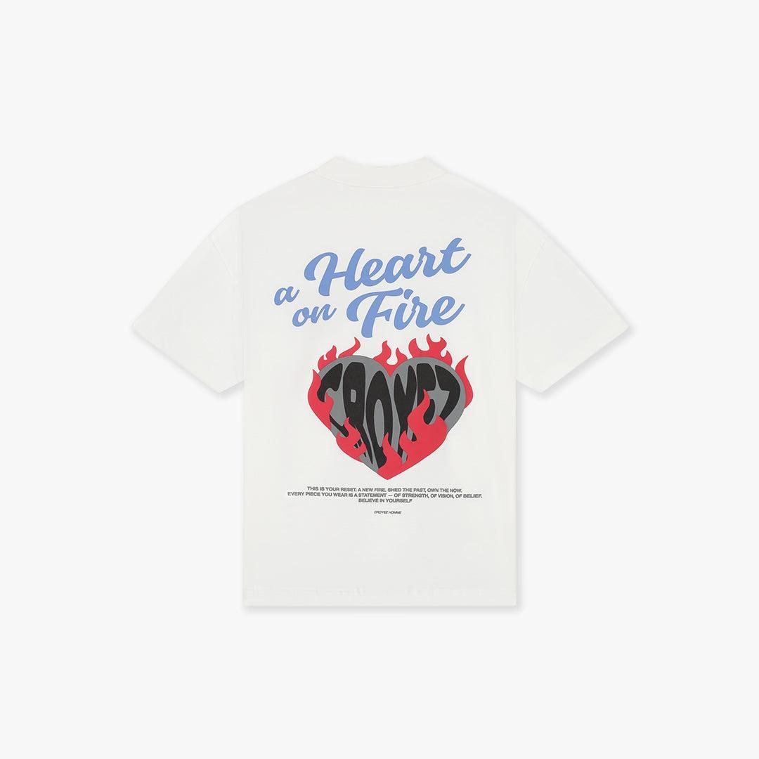 Croyez Heart On Fire T-Shirt Off-White