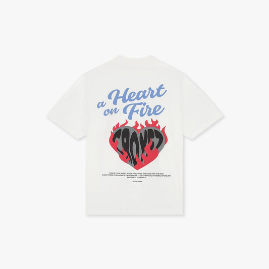 Croyez Heart On Fire T-Shirt Off-White