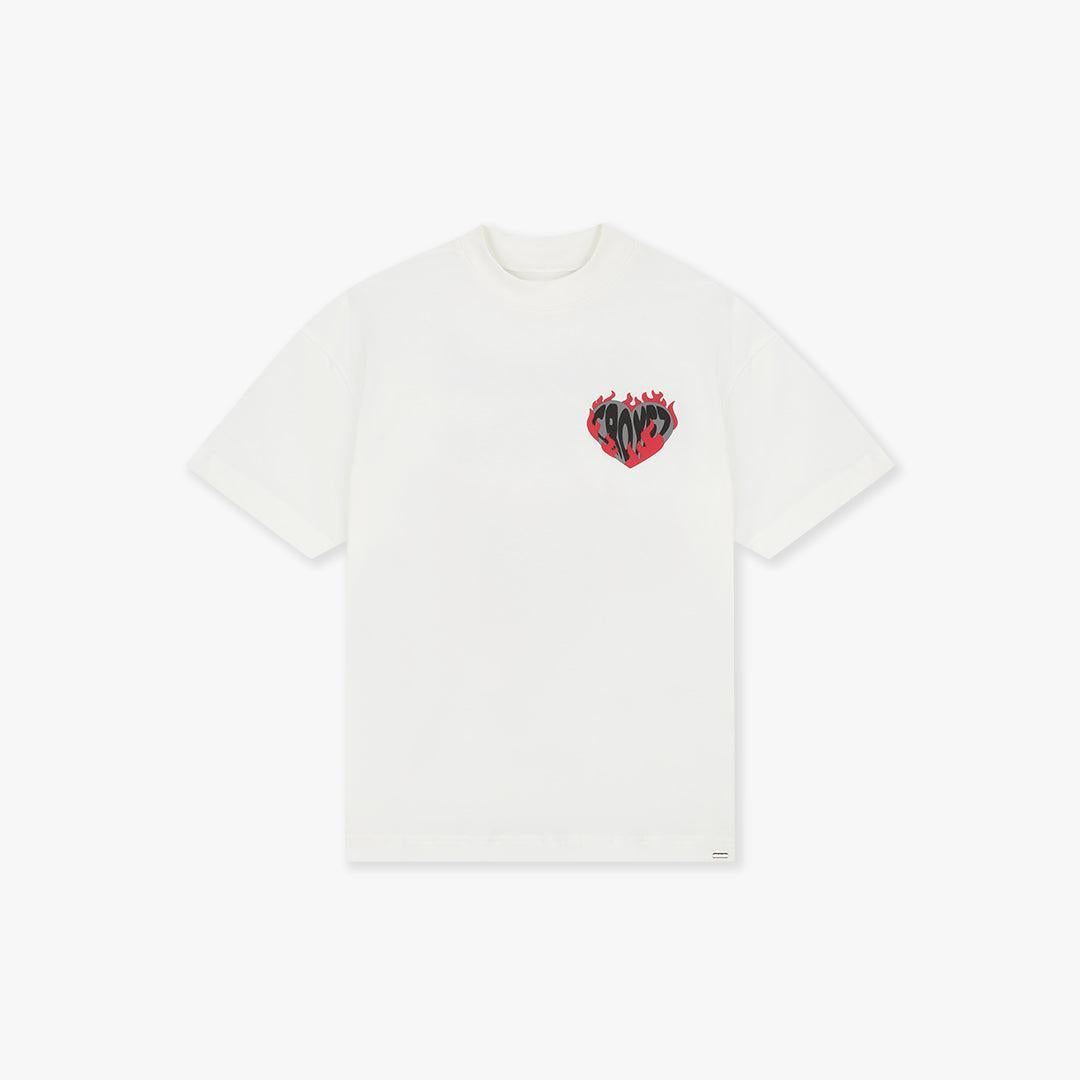 Croyez Heart On Fire T-Shirt Off-White