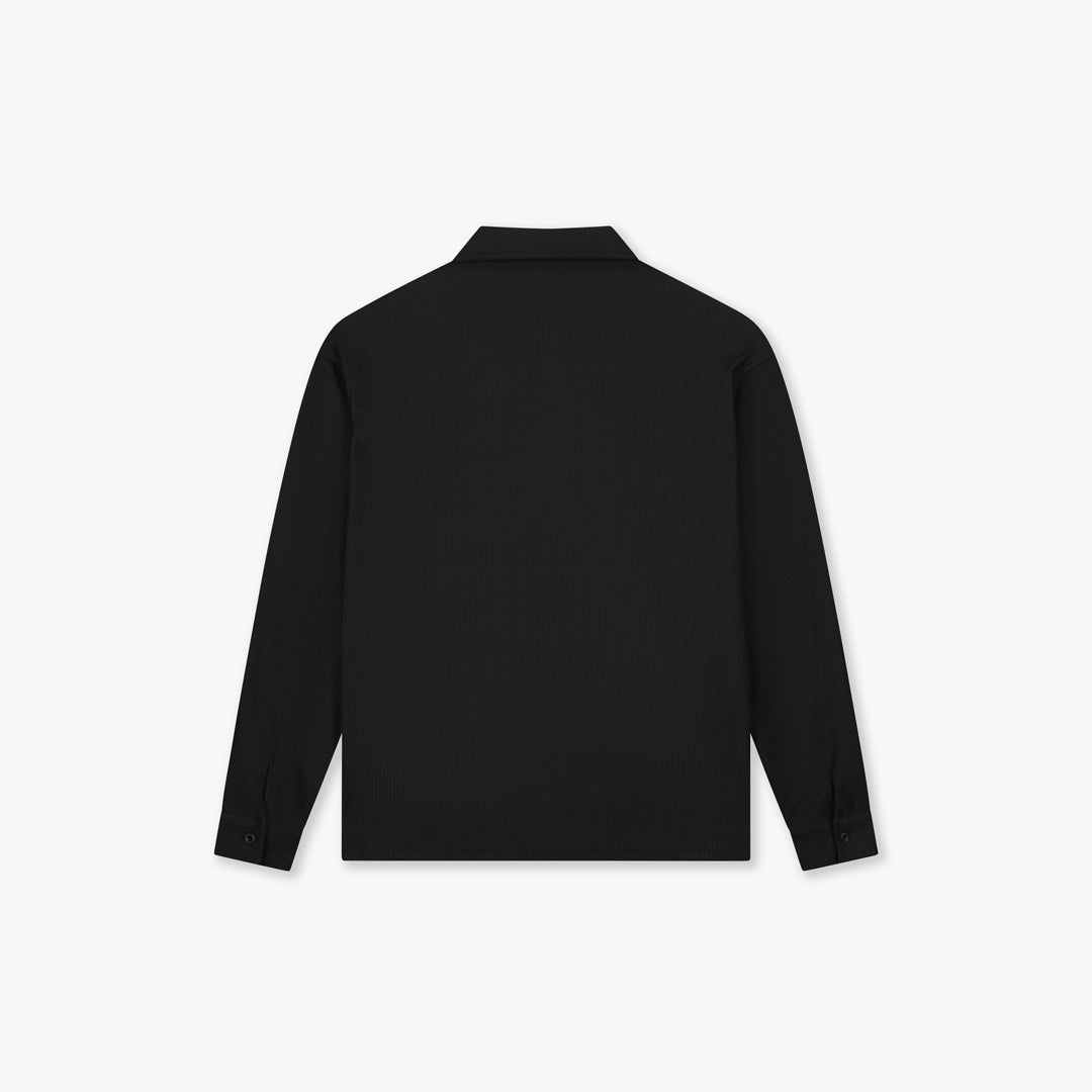 Plisse Longsleeve Shirt Black