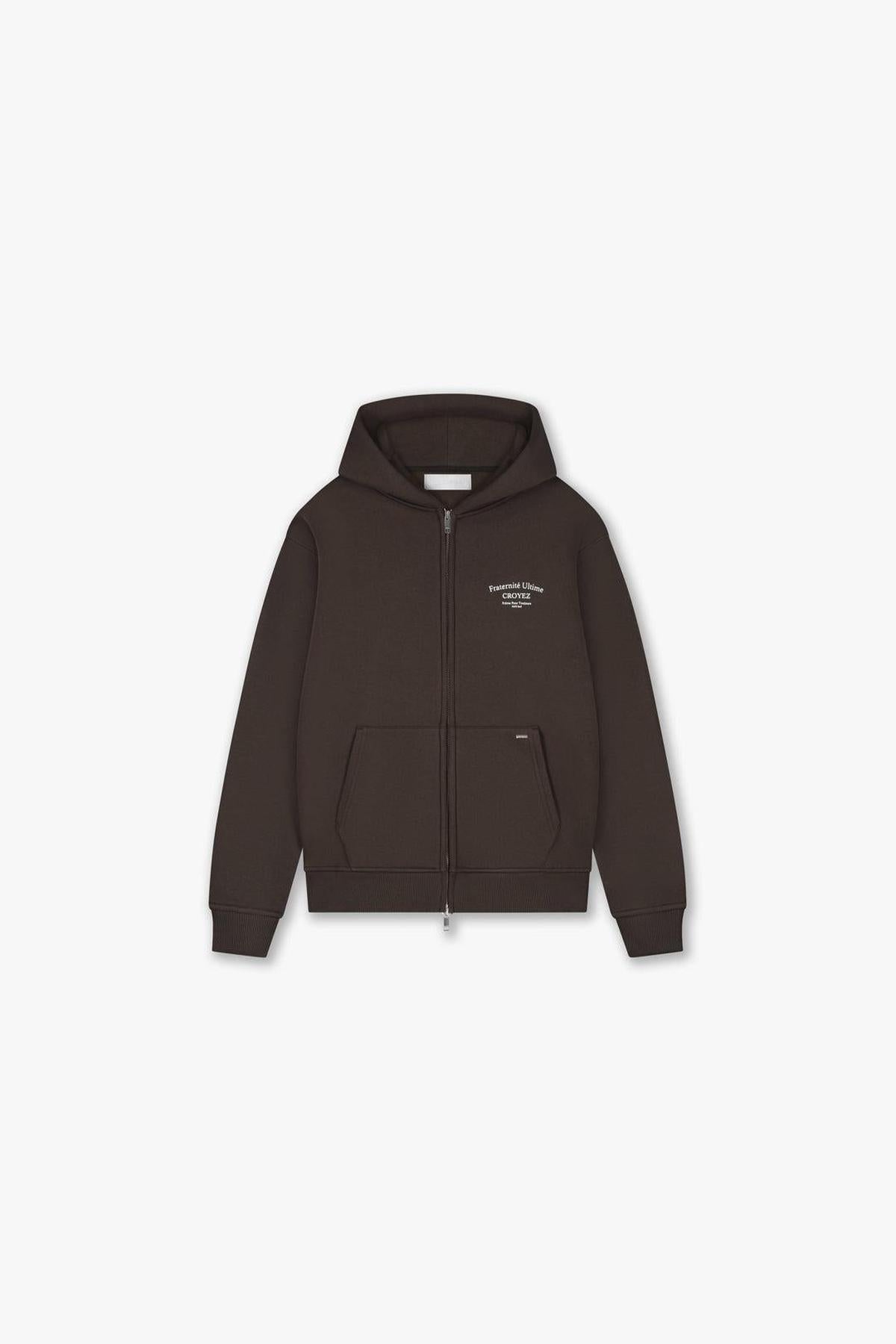 Fraternité Ultime Zip Hoodie Dark Brown